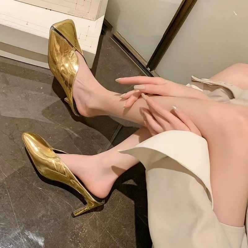 Damer Elegante Spidsesko Slip-On Hæle Mules Stilla