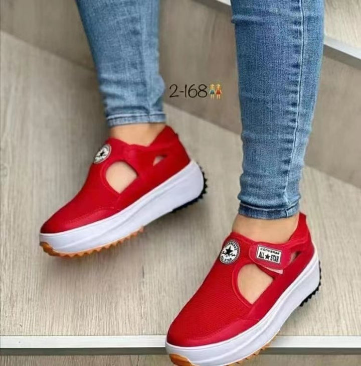 Dame trendy Slip-On sneakers med skridsikker sål og åndbar mesh-overflade Stilla