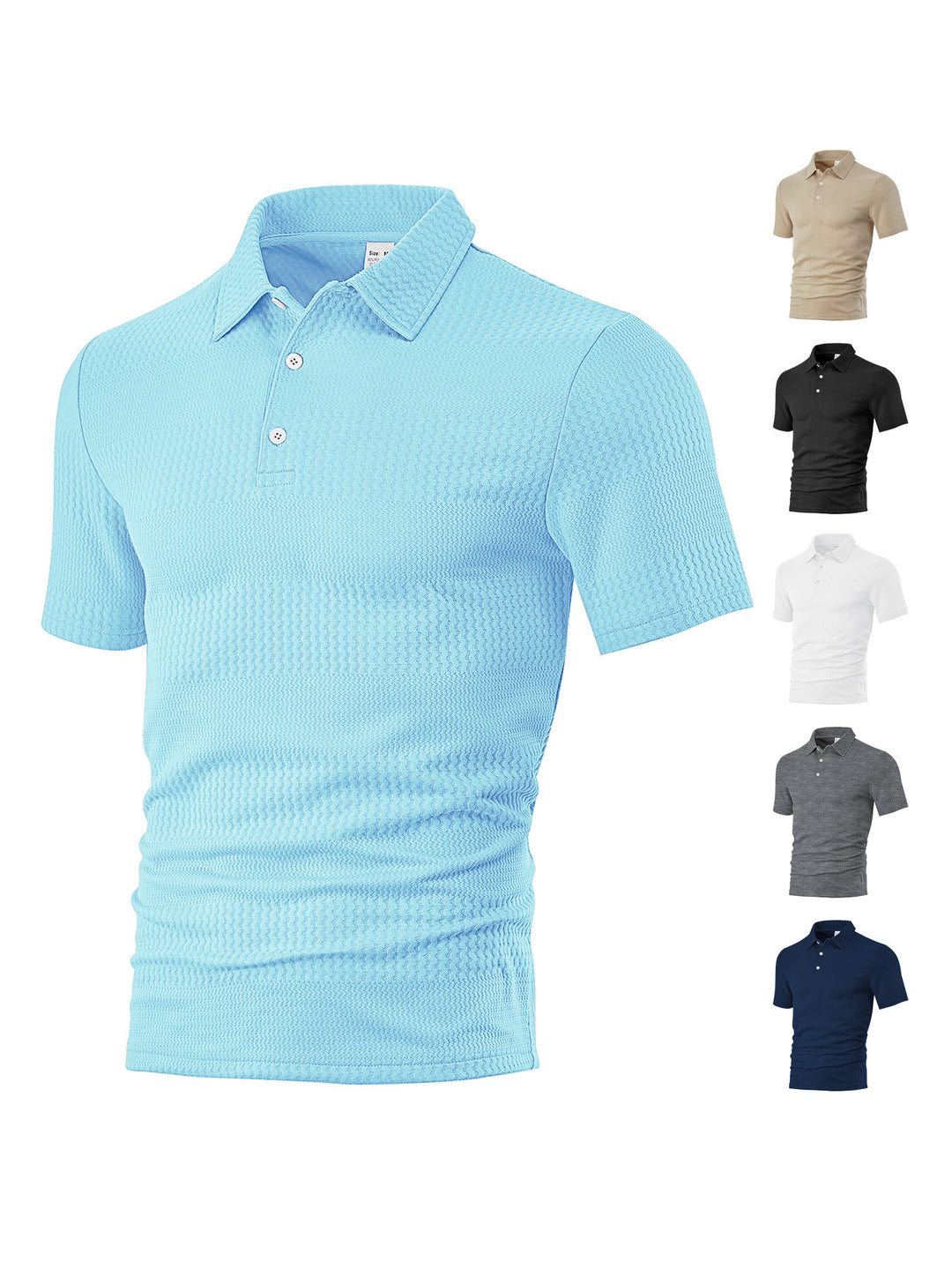 Herre Sporty Polo T-shirt med struktureret design Stilla