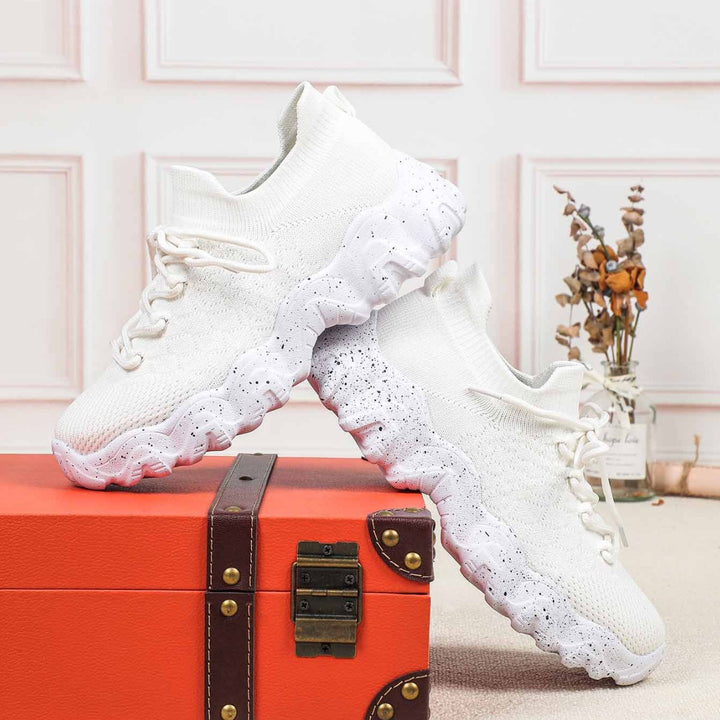 Dame Åndbare Sneakers med elastisk Strik-Obermaterial og fleksibel Såle Stilla