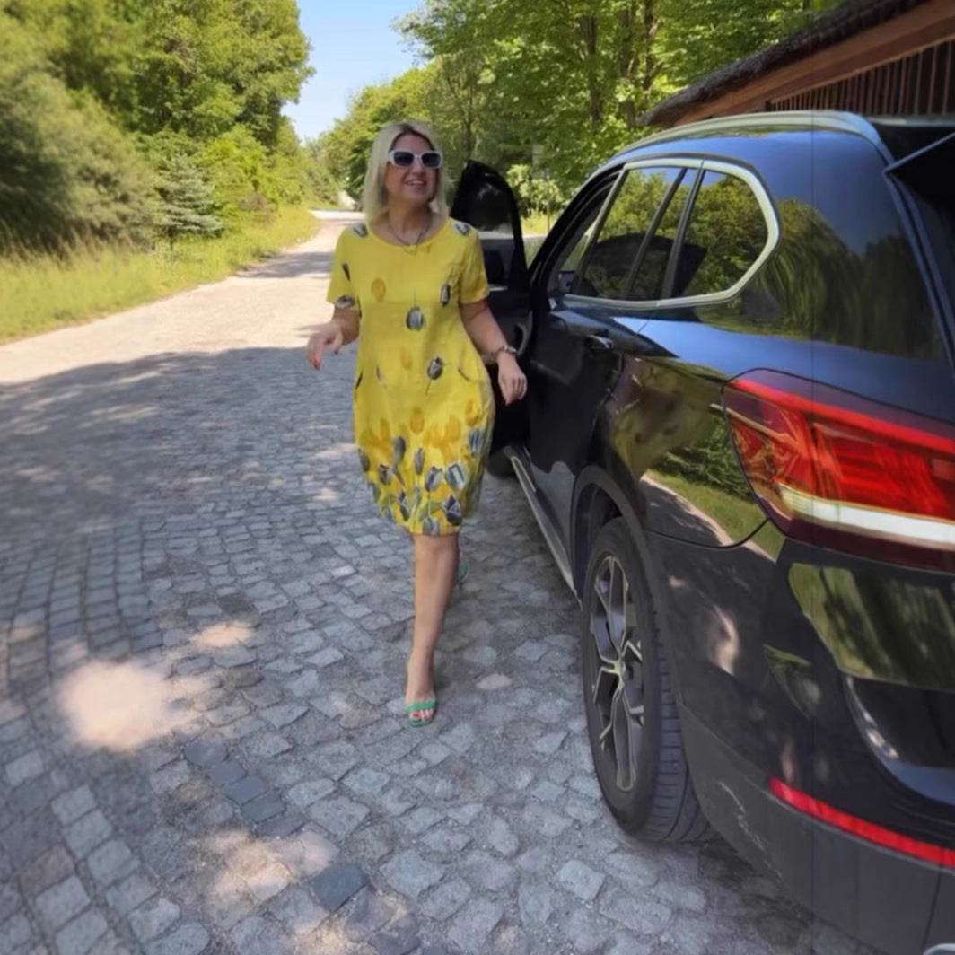Dame sommerkjole med blomsterdesign og afslappet pasform Stilla