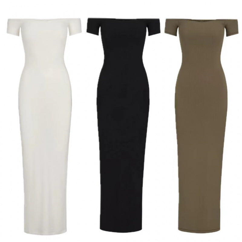 Dame Off-Shoulder Bodycon Maxi Kjole Stilla