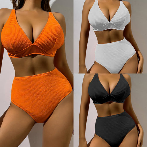 Dame Højtaljet Rib-Bikini-Sæt Stilla 1750313481