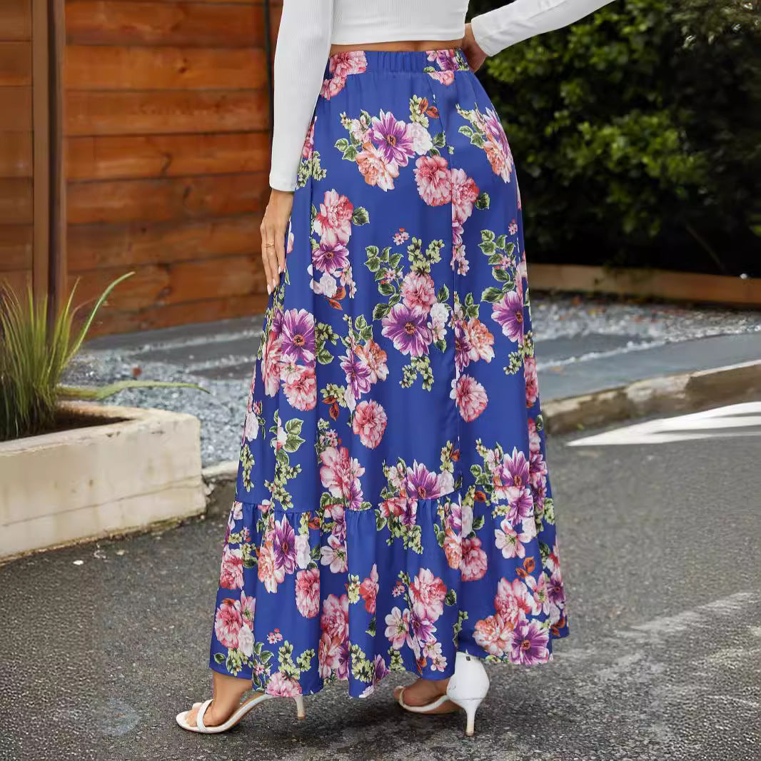 Femme Floral Gestufte Maxi-Nederdel Stilla