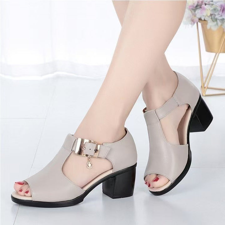 Dame Peep-Toe Sandaler med blokhæle Stilla