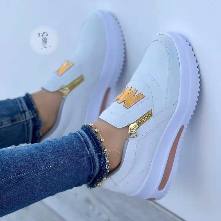 Dame Fritid Slip-On Sneakers med lynlåsdetaile Stilla