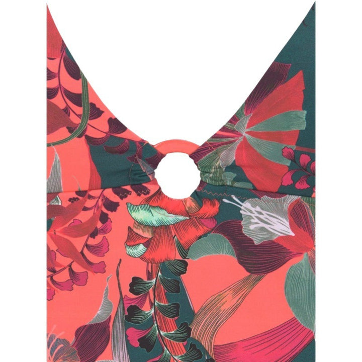 Dame Én-delt Badedragt med dyb V-udskæring og blomstret Cut-Out-design Stilla