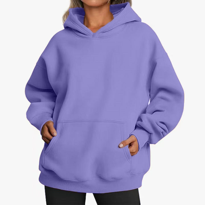 Kvinders oversized hoodie med praktiske kængurulommer og blød indvendig foring Skovae