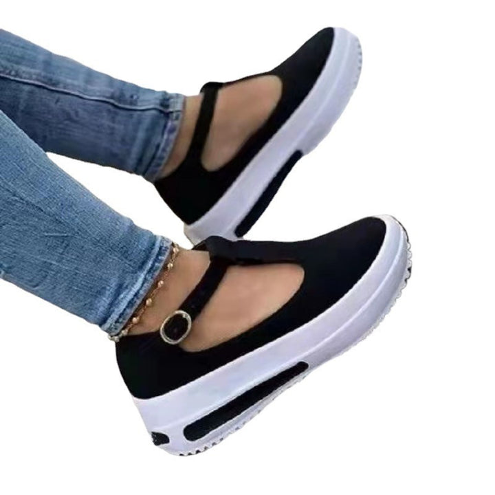 Dame Slip-On Platform-Sneakers med justerbar rem Stilla