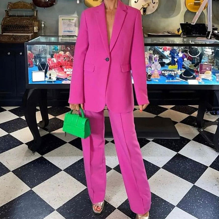 Dame Modisk Blazer-suit med overdimensioneret snit og elegante detaljer Stilla