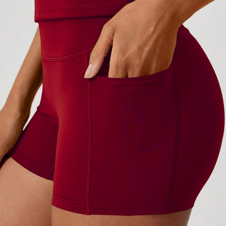 Dame Sporty kompressionsshorts med praktiske sidelommer Skovae