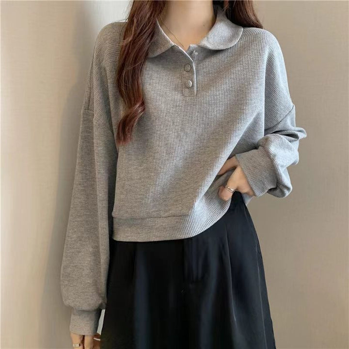 Kvinders afslappede polo shirt sweater med knap detaljer Stilla
