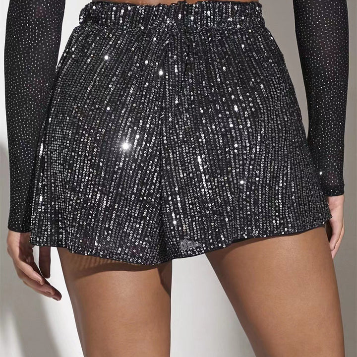 Dame funktionsshorts med glitrende pailletter og elastisk bund Stilla