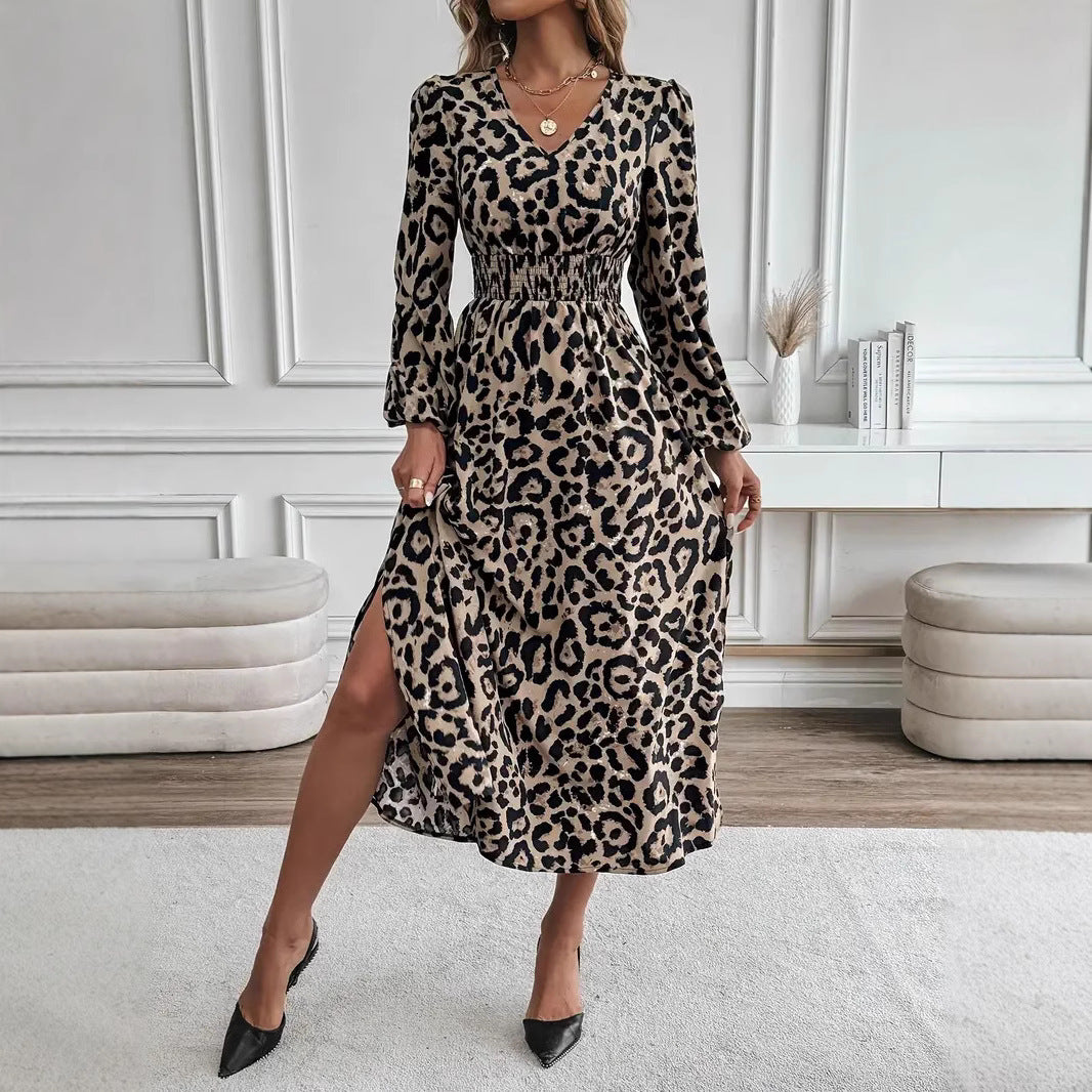Dame Maxikjole med Leo-print Stilla