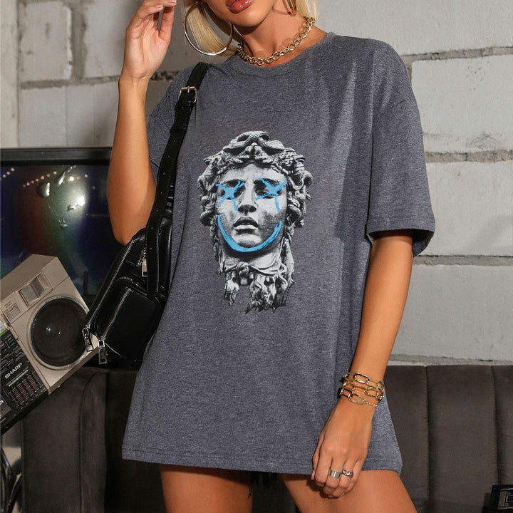 Dame Oversized T-shirt med kunstmotiv Stilla
