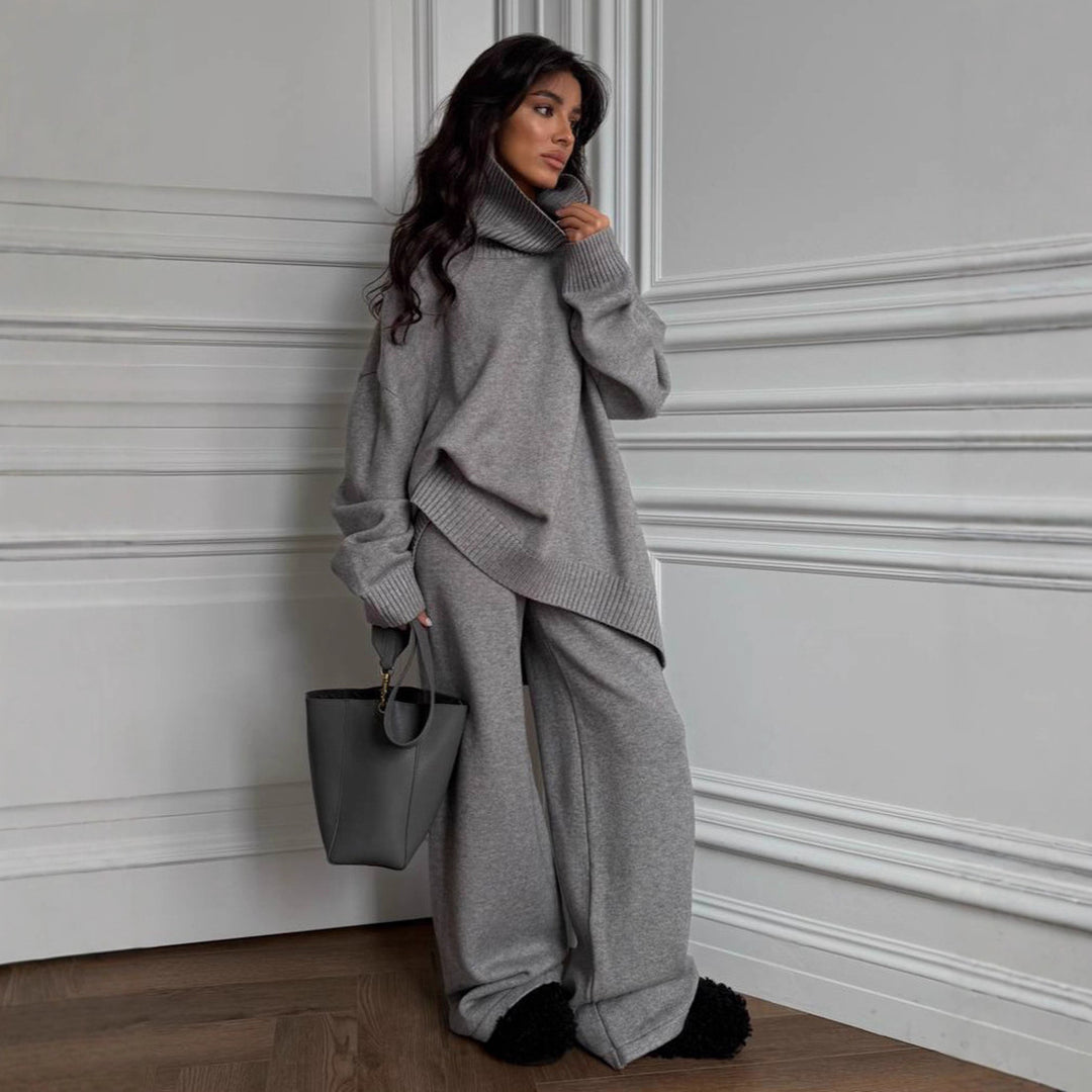 Kvinders Oversized Strik Sweater med Høj Krave Stilla