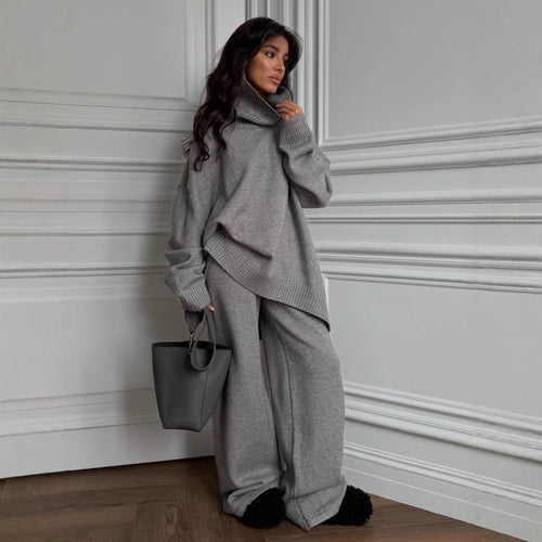 Kvinders Oversized Strik Sweater med Høj Krave Stilla