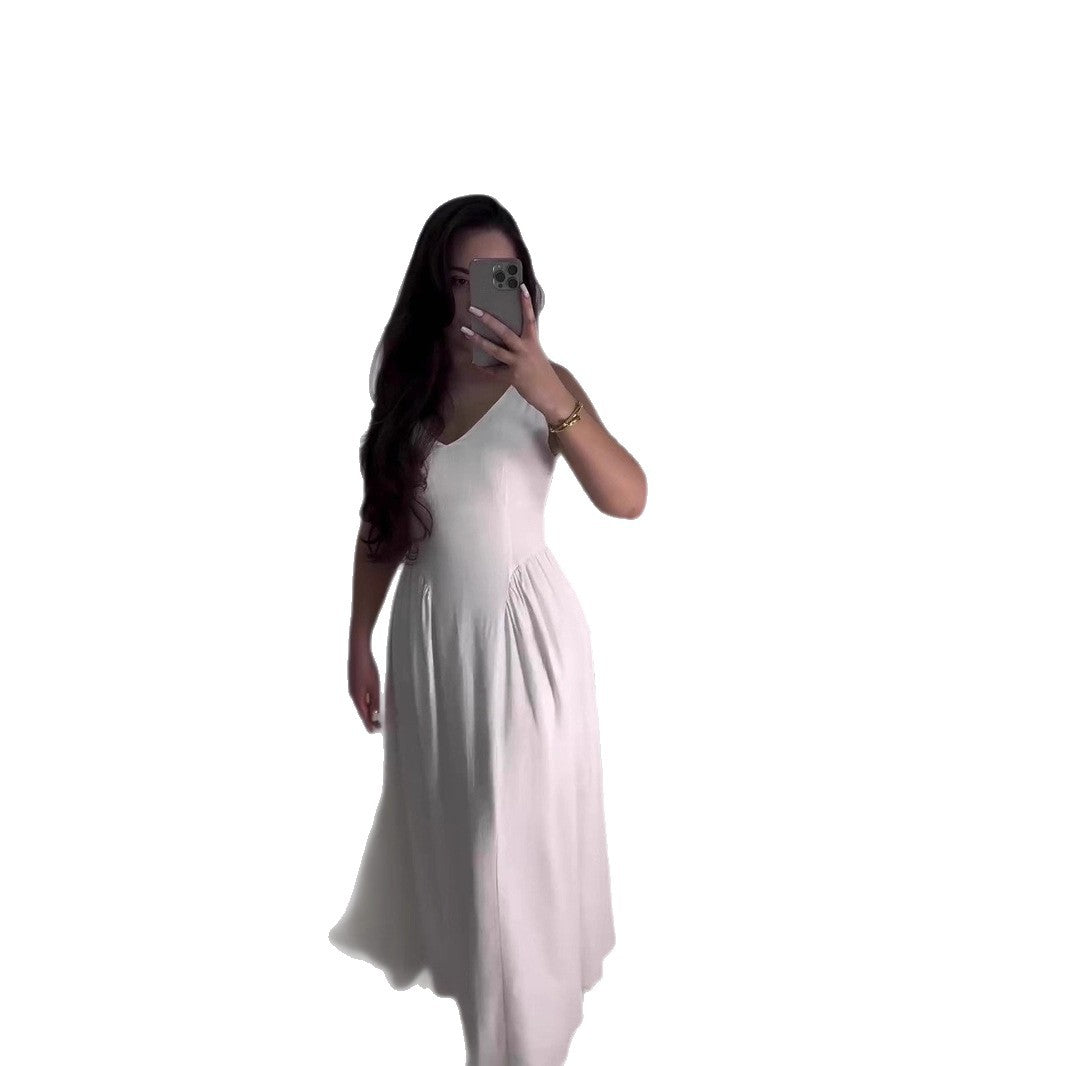 Dame Elegant A-linje Midi Kjole med Flared Skirt Stilla