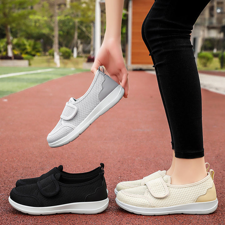 Dame Behagelige og åndbare Slip-On Sko med Velcro Stilla