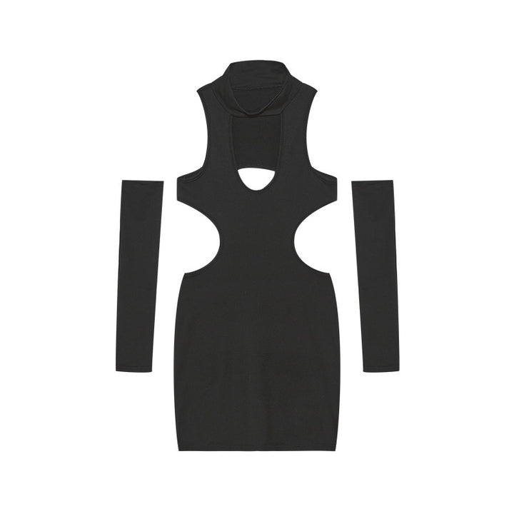Femme Cut-Out Bodycon Mini Kjole med lange Ærmer Stilla