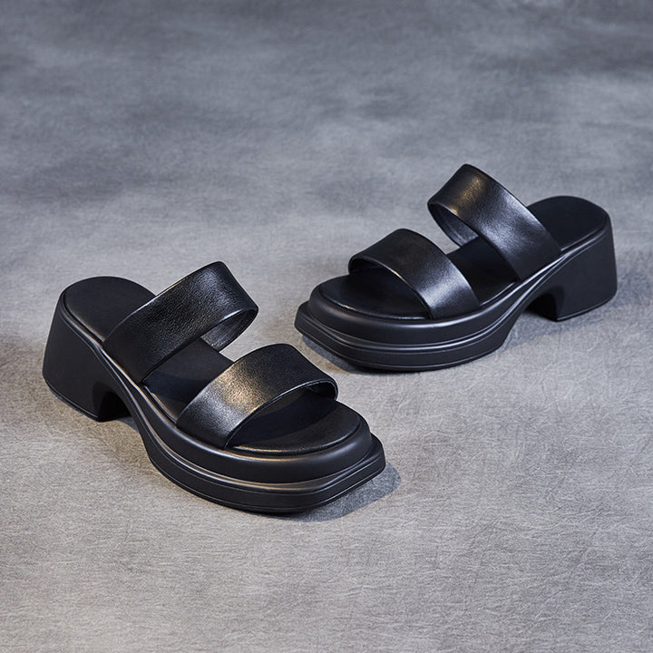 Dame Chic Blokhæl Slide Sandaler Stilla