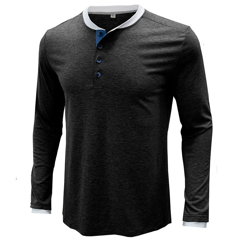 Herrer Langærmet Henley T-shirt med unikt farvedetalje Stilla