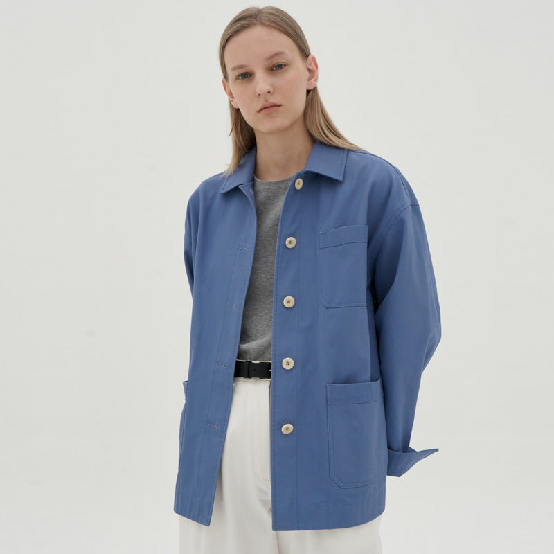Dame Oversized Utility-Jakke med praktiske lommer og moderne knapdetaljer Stilla