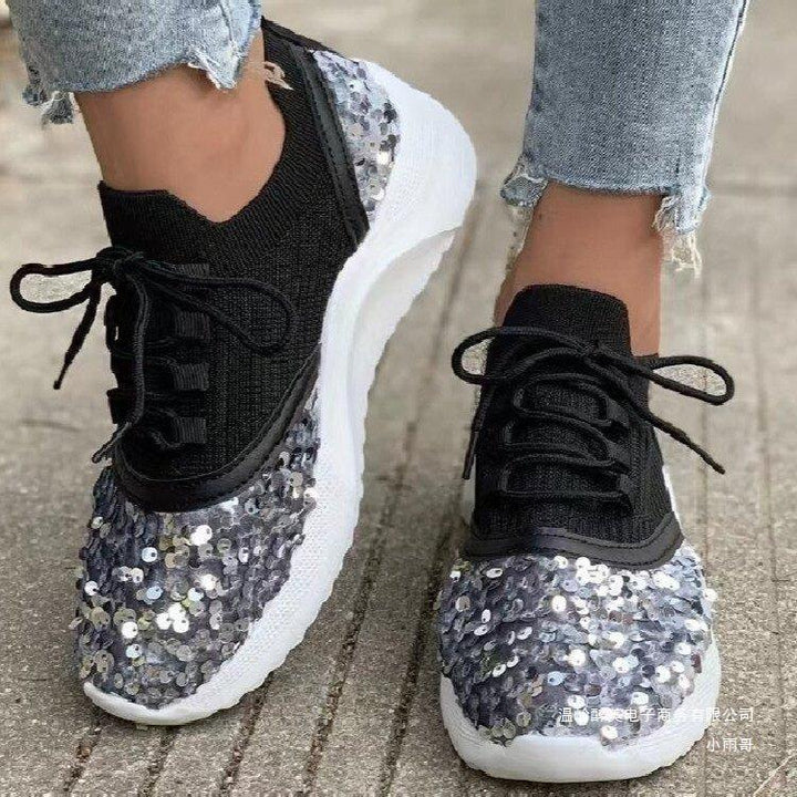 Dame Glitrende Sneakers med åndbart overmateriale og dæmpende sål Stilla