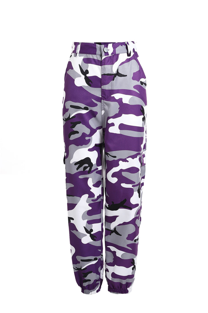 Dame Camo Print Utility Cargo Bukser Stilla