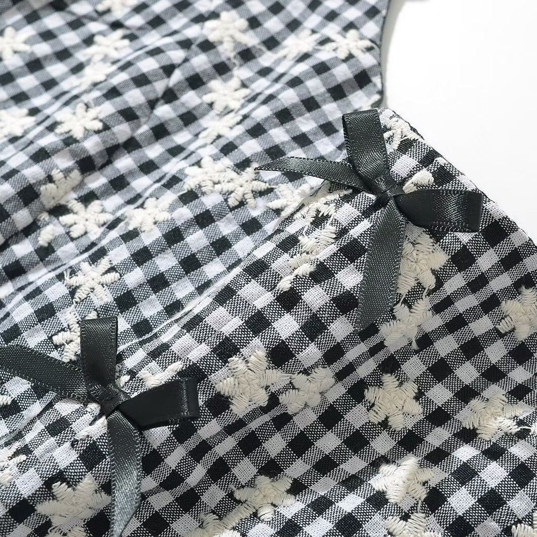 Femme Halter Neck Gingham Kjole Stilla
