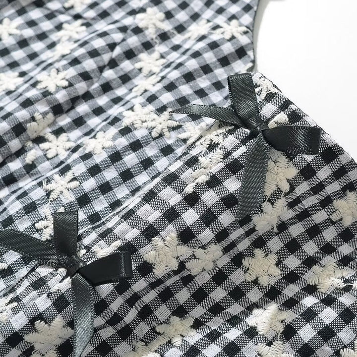 Femme Halter Neck Gingham Kjole Stilla