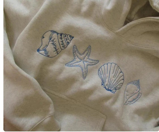 Dame hoodie med maritimt motiv og blødt stof Skovae