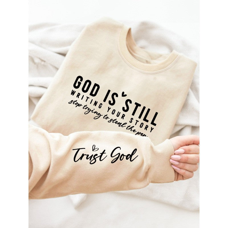 Kvinders sweatshirt med inspirerende tekst og blødt materiale Skovae