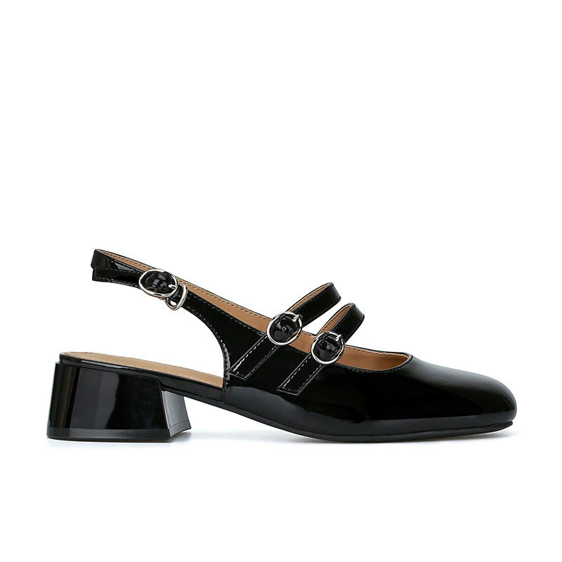 Dame Slingback Blokhæl Mules med dekorativ bue Stilla