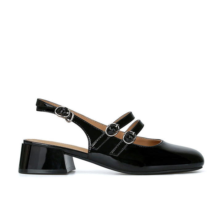 Dame Slingback Blokhæl Mules med dekorativ bue Stilla