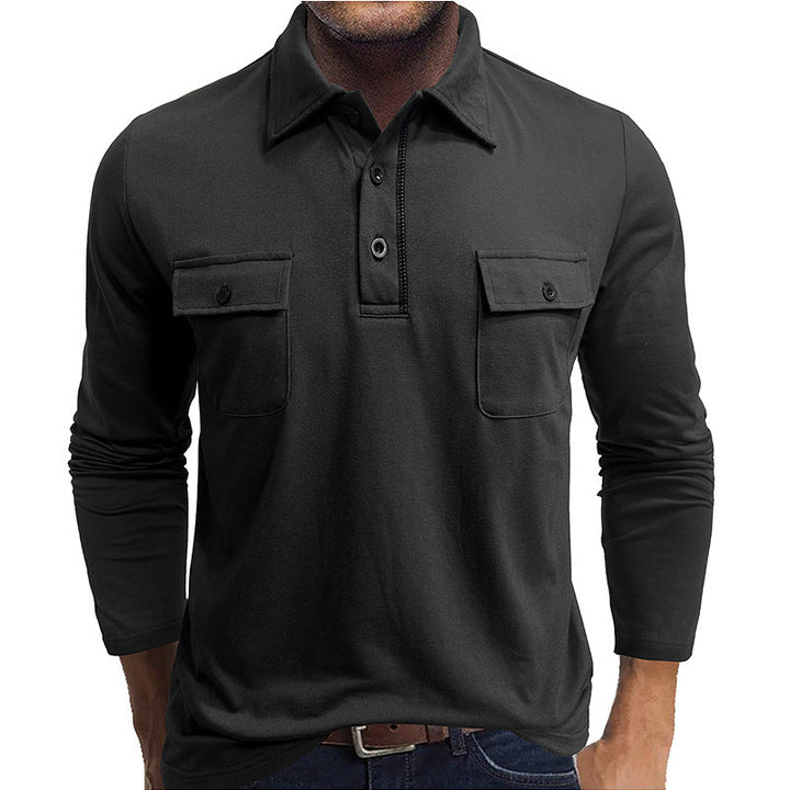 Stilla | Poloshirts bomuldsblanding Regular fit Lange ærmer Klaplommer