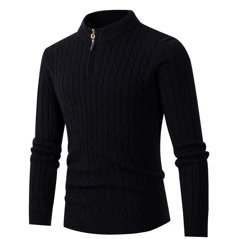 Herrer Kabelstrik Zip-Up Pullover Stilla