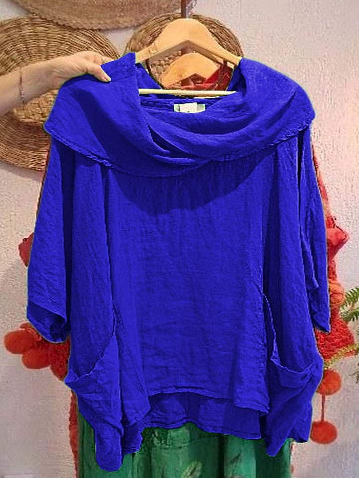 Damer Oversize Bluse med generøs krave Stilla