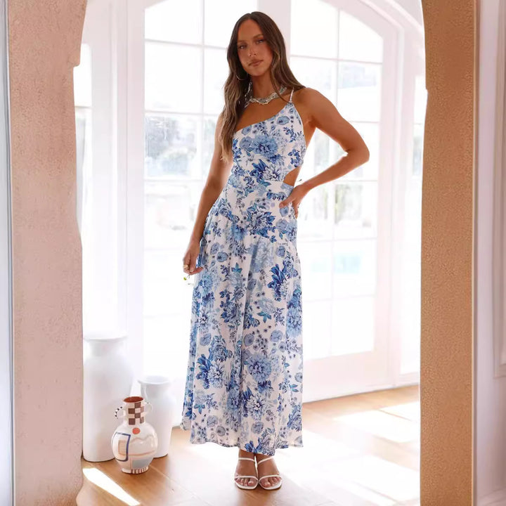 Femme Elegant Floral Cut-Out Maxi Kjole Stilla