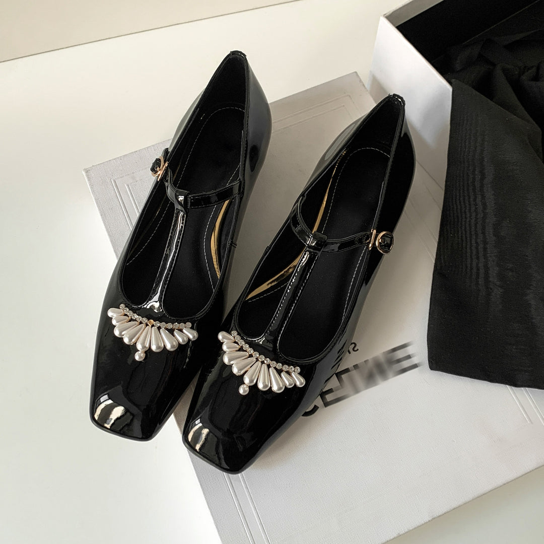 Dame elegante T-stropper lakflats Stilla