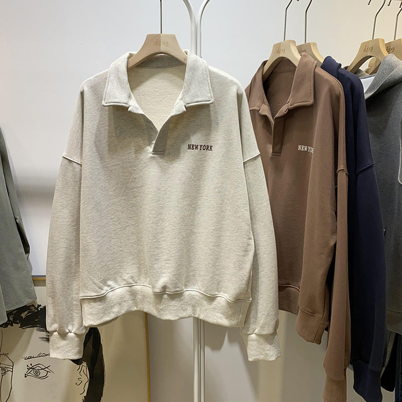 Femme Stilfuld Fjerde-lynlåse Pullover Sweatshirt Stilla