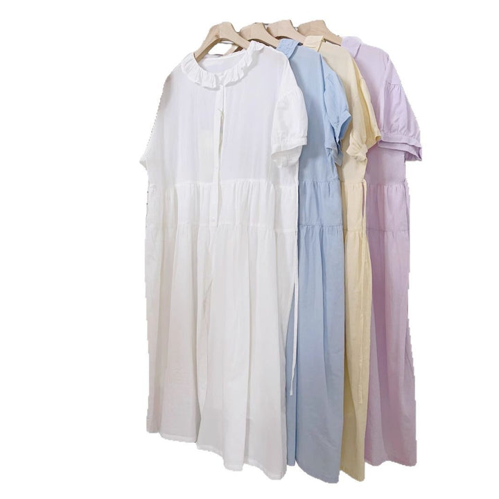 Dame Puffærmer Knapliste Bluse Stilla