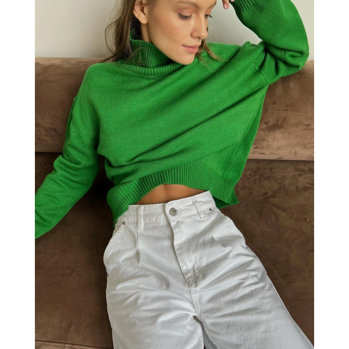 Dame hyggelig rullekrave sweater Stilla