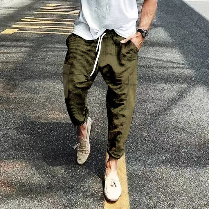 Herre casual cargo-bukser med justerbar talje og praktiske sidelommer Stilla
