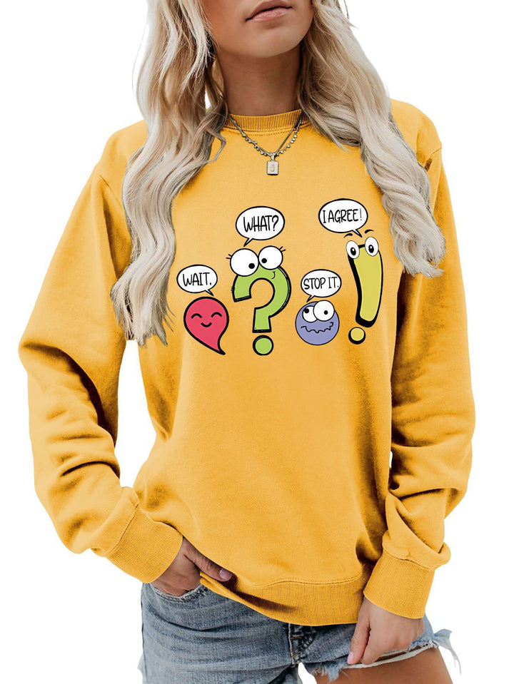 Kvinders afslappede sweater med humoristisk print Stilla