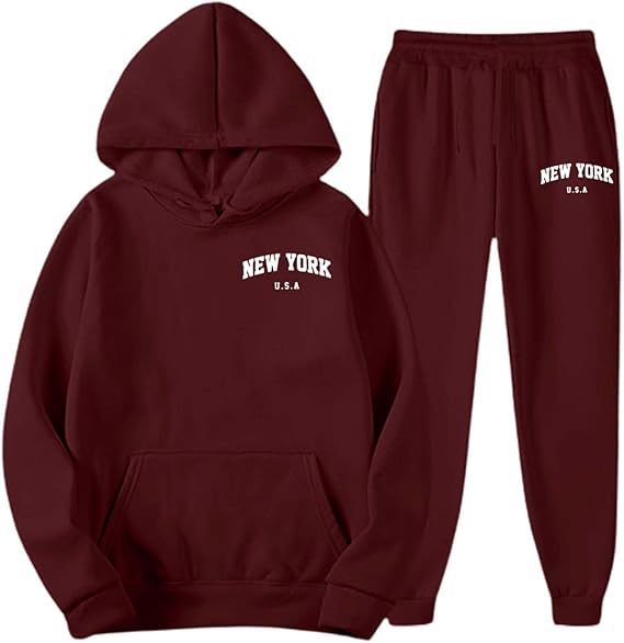 Dame Hooded Sweat Suit med høj kvalitet materiale og moderne bogstaver Skovae