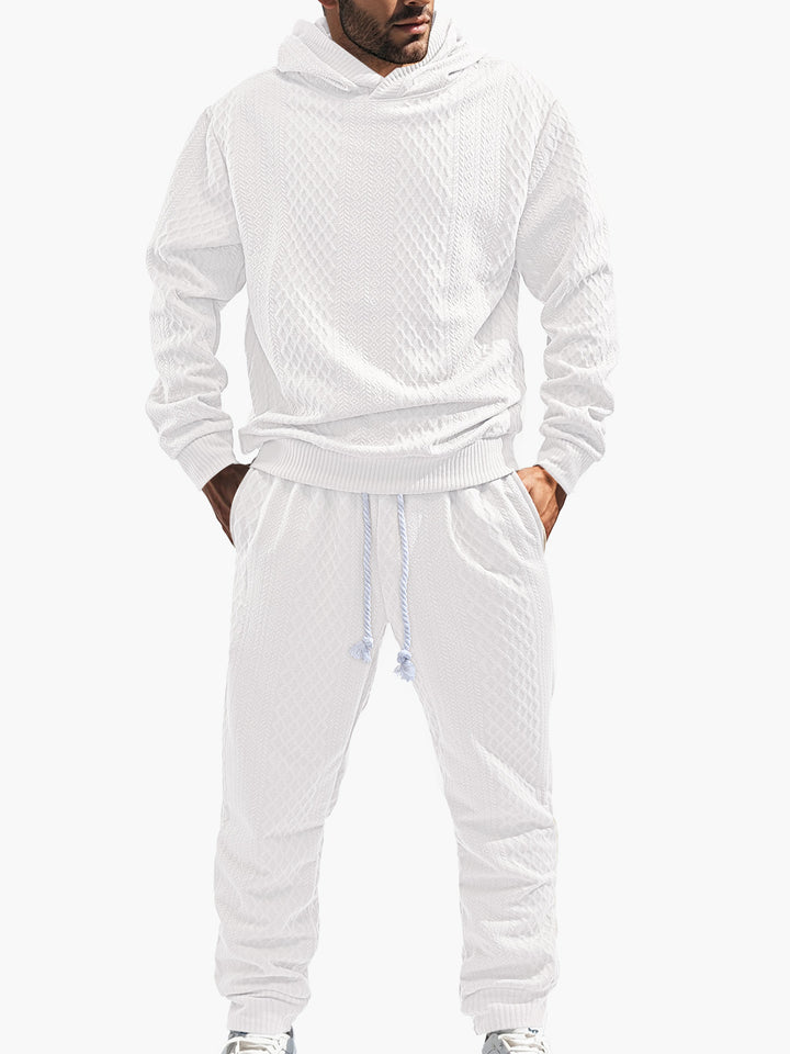 Herre sporty fritidssæt med struktureret design og hævet hætte Stilla