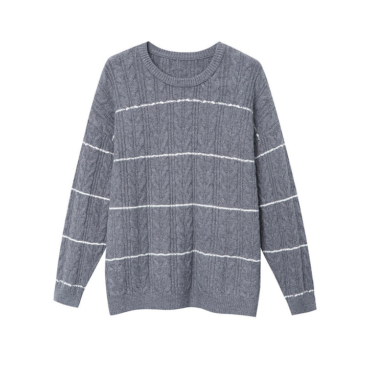 Kvindernes afslappede strikket sweater med kabelmønster Stilla