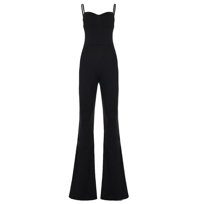 Dame elegant jumpsuit med raffineret snit og bred ben Skovae