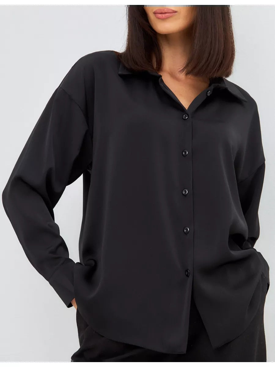 Damer Elegant bluse top lavet af kvalitets satin Stilla
